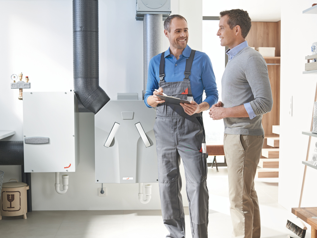 Rendering Zehnder ComfoAir 350 Comfortable indoor ventilation Front view