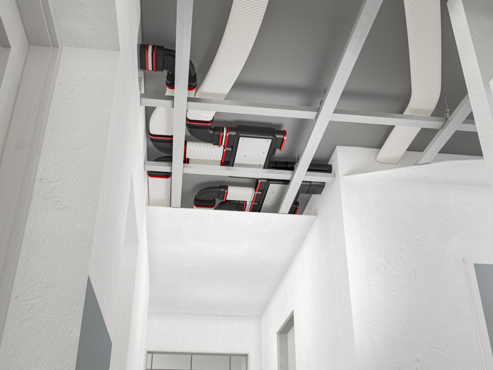 La ventilación necesita espacio Instalación de conductos aéreos y de ventilación que requiere espacio en una reforma de gran envergadura