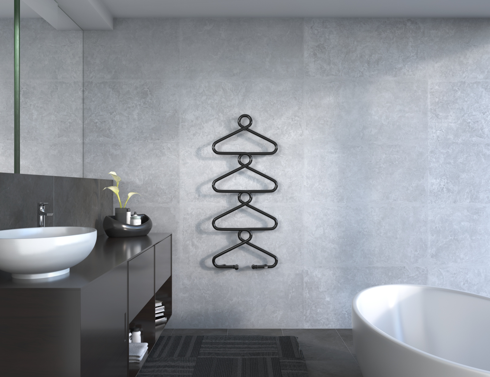 Rendering Zehnder Archibald Decorative radiator Front view