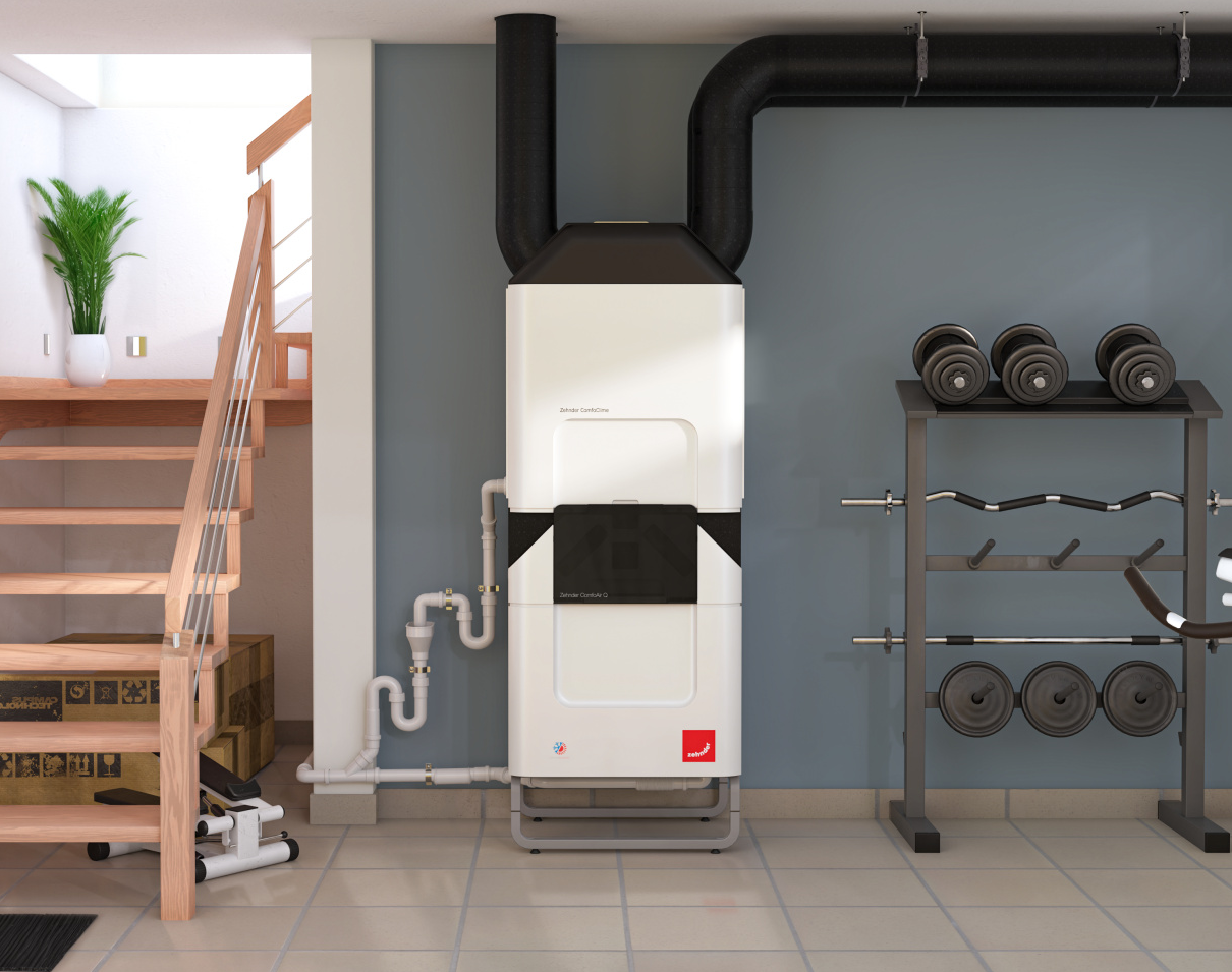 Soluciones para el clima interior y la refrigeración Sistema de climatización y ventilación Zehnder instalado en el interior de una vivienda