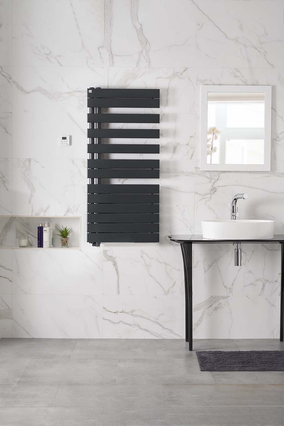 Rendering Zehnder Roda Spa Asym Decorative radiator Front view