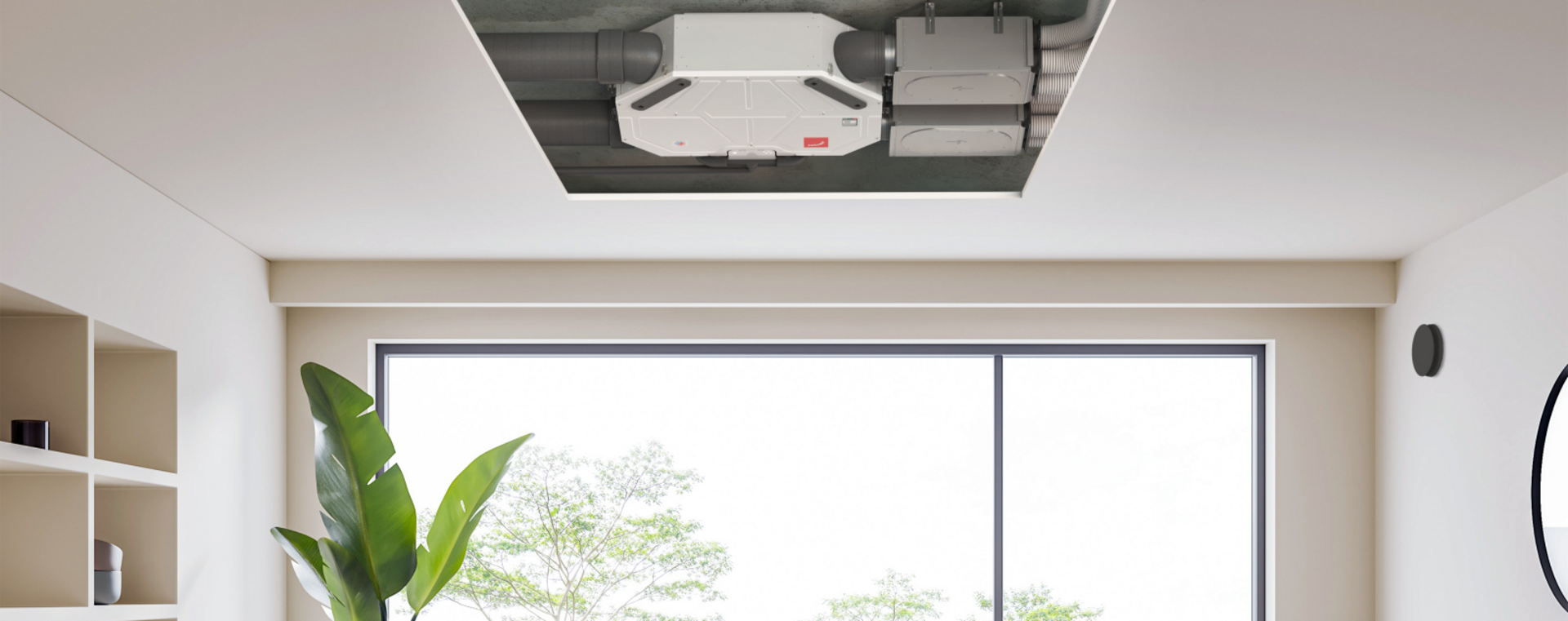 Comfo Air Flex, bathroom, ceiling installation, luna Valve