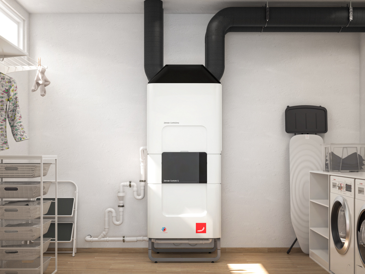 Zehnder_CSY_ComfoClime_basement_washingarea_Milieu Rendering Comfortable indoor ventilation