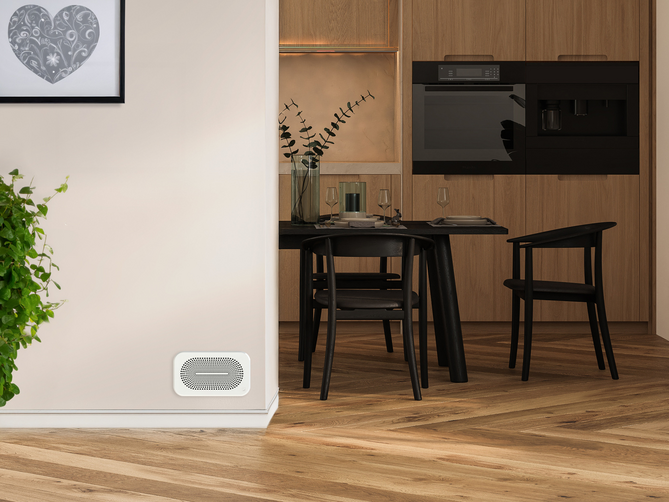 Zehnder_CSY_Forrest_grilles_Milano_CLD_White_Milieu_Closeup_Kitchen-OakWood Rendering Comfortable indoor ventilation