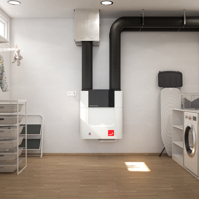 Rendering Zehnder ComfoAir Q350 TR Comfortable indoor ventilation Front view