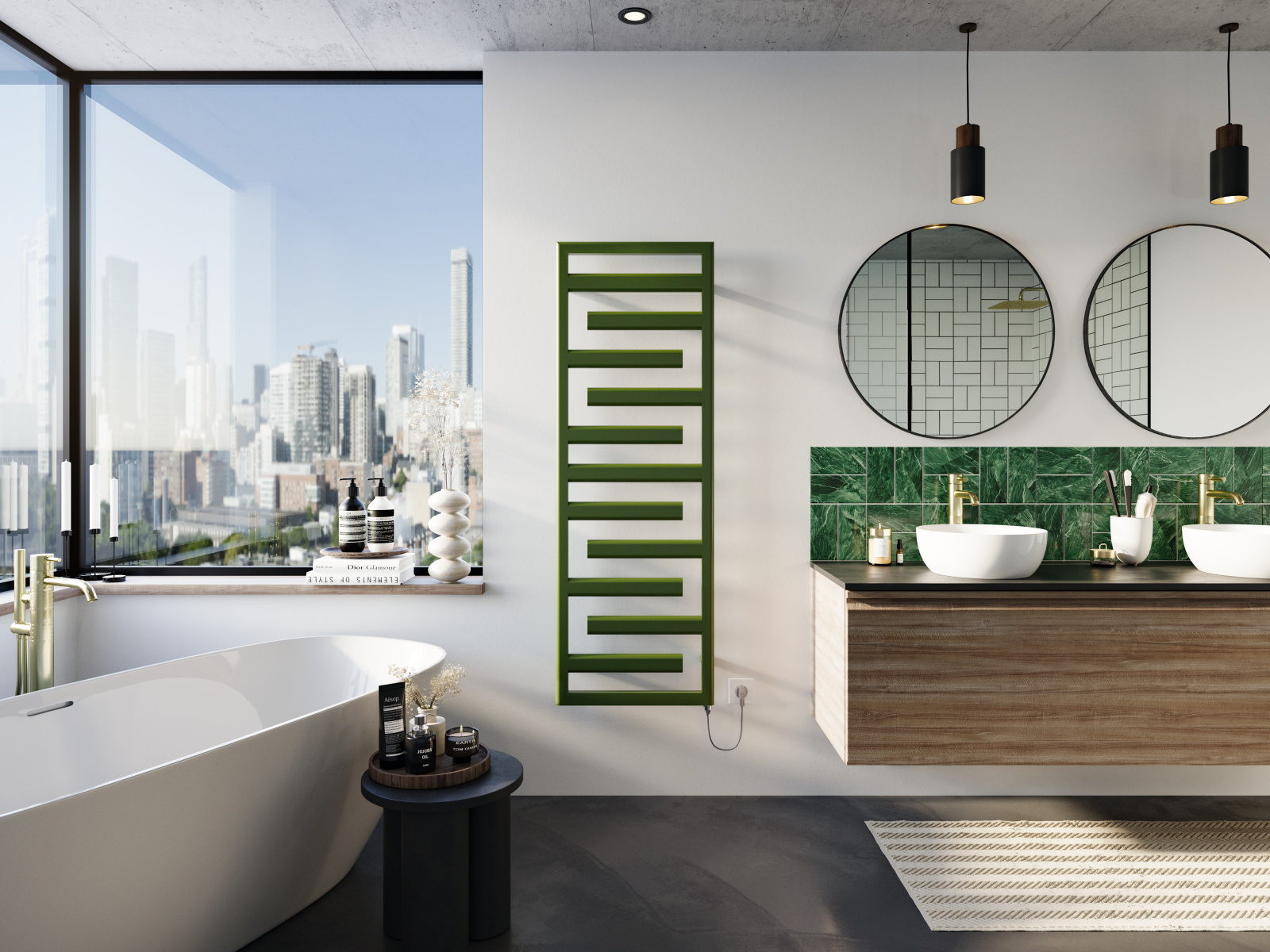 Rendering Immersion Heater Easy (IHE) Decorative radiator Front view
