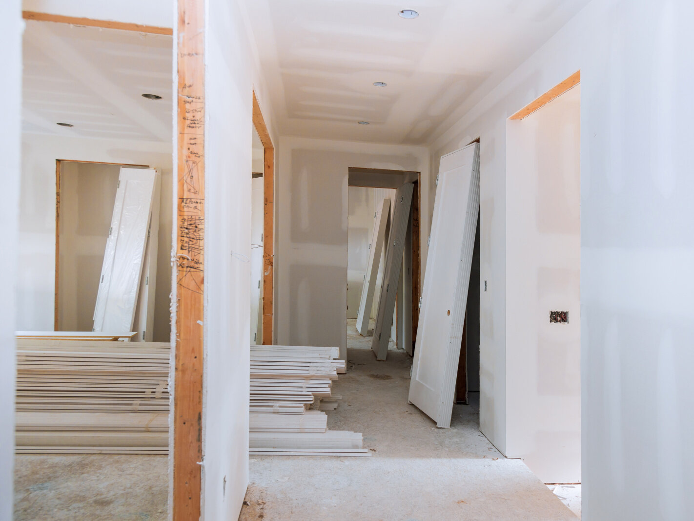 Under construction, remodeling installing material new home for repairs in apartment remodeling