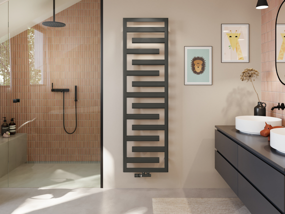 Rendering Zehnder Tetris Decorative radiator Front view