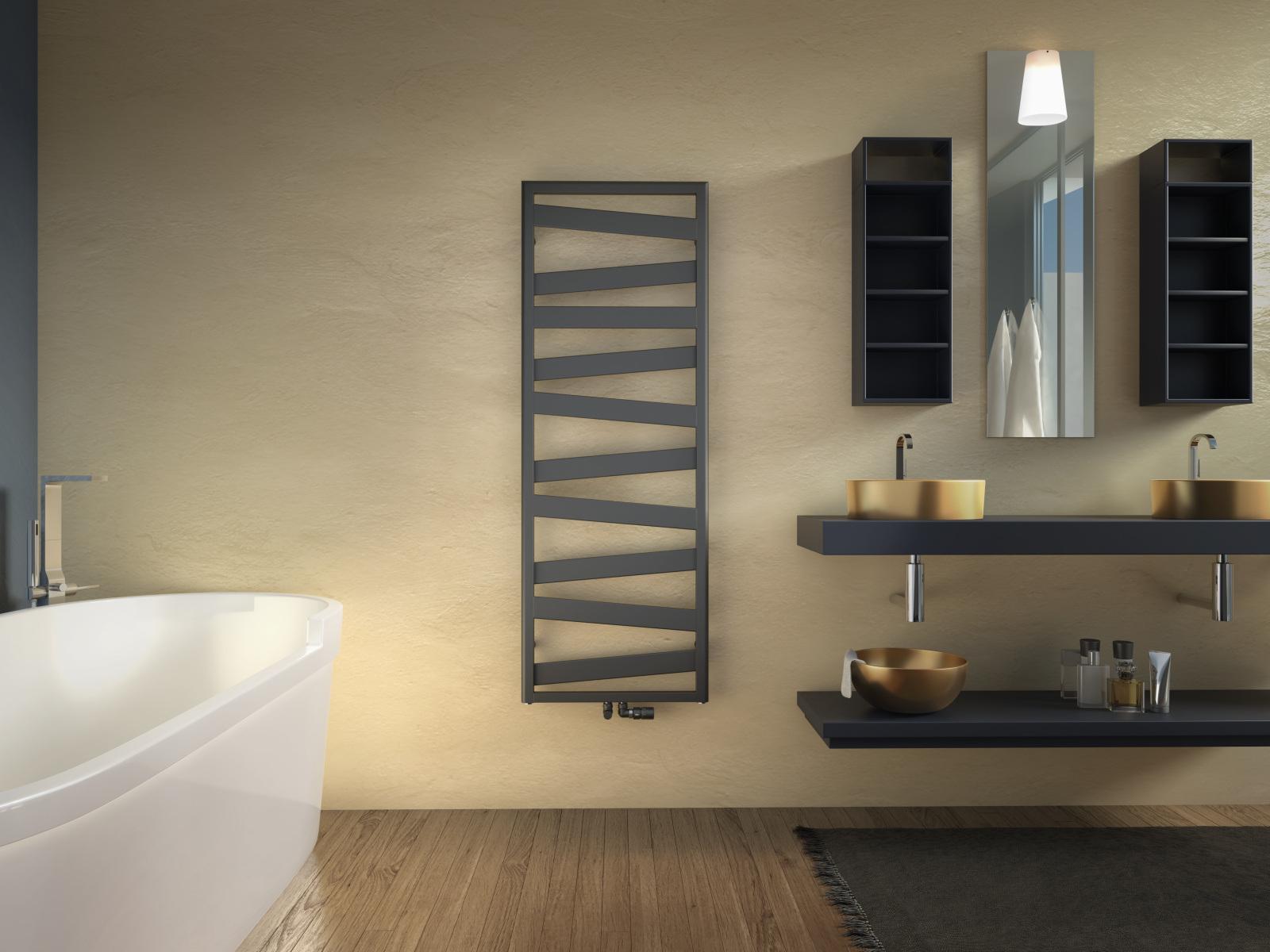 Rendering Zehnder Ribbon Decorative radiator Front view